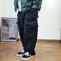 23SS山系戶外機能防水立體多口袋釣魚工裝褲露營褲子男寬鬆直筒褲