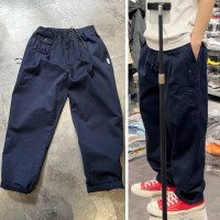 2022新款原創國潮鬆緊腰直筒休閒褲男女寬鬆純色工裝褲錐形褲經典