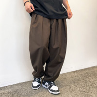 春秋季日系寬鬆闊腿休閒褲男垂墜感痞帥冰絲西裝褲情侶長褲子潮牌