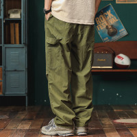 日系戶外傘兵褲男寬鬆機能工裝褲薄款防潑水休閒褲登山錐形衝鋒褲