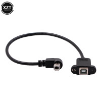 PZ 1 шт. прямой угол USB Тип B штекер к USB B разъем панель для принтера крепление Новый удлинитель Кабель синхронизации Шнур 0,3 м 0,5 м