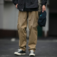 春夏高街男女顯瘦長褲子復古百搭vibe休閒小直筒工裝褲Cleanfit風