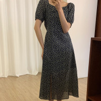 【现货】2023夏季韩国东大门新款时尚休闲气质温柔长款碎花连衣裙