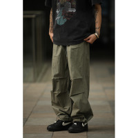 LH store 夏季速乾美式復古工裝褲男女輕薄束腳傘兵褲闊腿長褲子