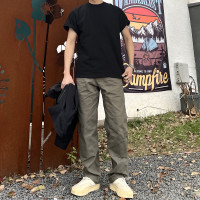 卡哈特同款美式B01伐木褲直筒寬鬆雙膝VIBE風工裝褲高街水洗長褲