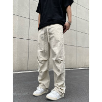 SKYTAG美式日系純色降落傘兵褲夏季速乾男女寬鬆直筒休閒工作服長褲