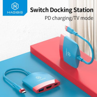 Док-станция Hagibis для телевизора, док-станция для Nintendo, выключатель, USB C на 4K HDMI, совместимый концентратор USB 3,0 для Macbook Pro