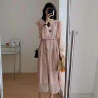 2023春季女装新款茶歇法式气质长裙子温柔显瘦仙女雪纺碎花连衣裙