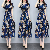 2023夏季新款大码女装胖mm碎花连衣裙收腰显瘦遮肚子长裙