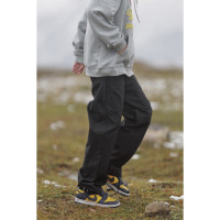 Nobodyknows 日系復古黑色百搭寬鬆高街潮簡約直筒男女長褲休閒褲