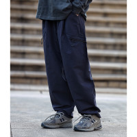 Nobodyknows 日系純色口袋機能廓形休閒百搭長褲工裝褲寬鬆潮褲子