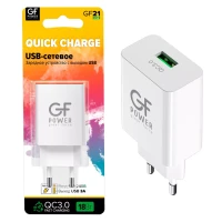 Зарядное устройство GF21, USB (QC3.0 / 18Вт)