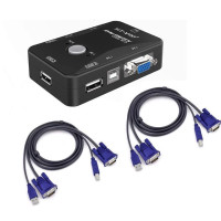 USB KVM-переключатель, 2 порта VGA переключатель SVGA Box USB 2,0 KVM мышь, переключатель клавиатуры 1920*1440 Vga, разделитель, коробка, переключатель