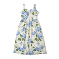 2023夏季新款吊带碎花印花蕾丝拼接中长款连衣裙批发