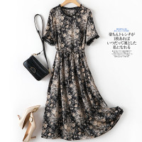 浅美奈短袖碎花连衣裙2023新款女式气质收腰显瘦a字裙子夏季女装