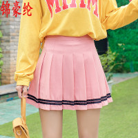百褶裙短裙高腰松紧学生ins超火A字裙秋冬防走光半身裙女2022新款