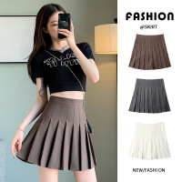 百褶裙女黑色高腰格子短裙新韩版装a字裙春夏季新款大码半身裙夏