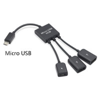 Адаптер 3 в 1 Micro USB OTG, адаптер мама-папа Micro USB для смартфона, компьютера, планшета, 3 порта