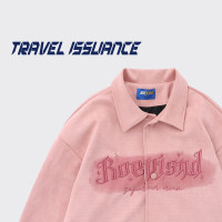 TRAVEL ISSUANCE 國潮街頭潮酷個性長袖字母寬鬆長袖翻領夾克外套