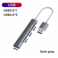 Разветвитель с 4 портами USB 3,0, высокоскоростной разветвитель типа C, адаптеры для ПК, компьютерные аксессуары, разветвитель с несколькими портами, 4 портами USB 3,0, портов s