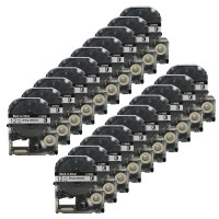 20PK Φ/SM12X 12 мм, черная на серебряной ленте для этикеток, совместимая с Epson Φ