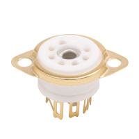 Керамическая Вакуумная розетка EAA91 EC92 6Z4, позолоченное крепление на шасси с 7 контактами, 2 шт, олова, винтажный усилитель, сделай сам