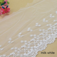20,5 см ширина, хлопковая вышивка, белая кружевная французская лента, ткань, гипюр, отделка «сделай сам», основовязание, Швейные аксессуары для одежды #4358