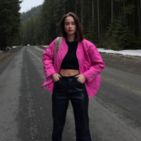 圆领排扣棉服欧美2022秋冬新款上衣宽松长袖口袋彩色棉衣女装批发