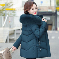 中年妈妈冬装外套羽绒棉服女2022新款女士棉袄中老年人中长款棉衣