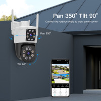 Уличная камера видеонаблюдения VStarcam, Водонепроницаемая PTZ-камера с двойным объективом, 4 МП, Wi-Fi, автослежение, двойной объектив, PTZ