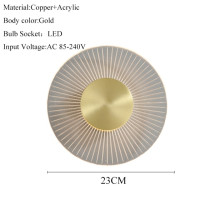 Современная простая круглая акрилосветодиодный светодиодная настенная лампа в скандинавском стиле, домашний декор, фоновый светильник для гостиной, спальни, прикроватного столика, коридора, Золотое настенное освещение