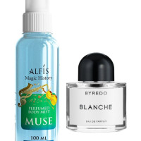 Alfis Парфюмированный спрей мист для тела MUSE 100 мл. по мотивам аромата BYREDO Blanche / Стойкость до 5 часов.