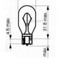 SCT GERMANY 202402 Лампа накаливания W16W Long Life 12V 16W W2 1x9 5d (цена за упаковку 10 шт)