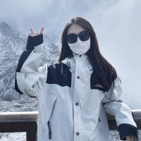 美式vintage山系衝鋒衣外套女秋季新款戶外三合一風衣情侶登山服