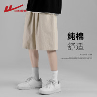 回力純棉短褲男士夏季冰絲薄款速乾工裝五分褲日系五分運動休閒褲子