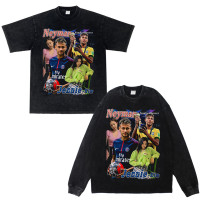 FDD線上商店內馬爾美式短袖長袖做舊時尚黑色數碼直噴印花休閒T恤