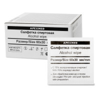 Спиртовые салфетки Apexmed антисептические, 60х30, 200 шт, медицинские