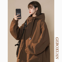 衝鋒衣外套女復古美式小眾衣服設計感高級春秋季港風chic工裝夾克