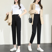 高品质西裤女春秋夏季通勤职业休闲九分裤高腰显瘦垂感宽松烟管裤