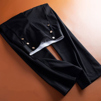 小个子黑色西装阔腿裤女春秋薄款高腰垂感休闲裤拖地长裤直筒裤子