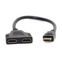 HDMI-совместимый штекер-гнездо 2 в 1 кабель-разветвитель для HDTV ПК проектора компьютера