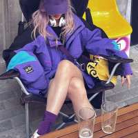 炸街美式外套女oversize高街2023年春秋季新款夾克ins潮衝鋒上衣