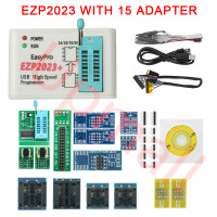 Оригинальный программатор EZP2023 USB SPI Полный комплект с 15 адаптерами тестовый зажим Sop8/16 Поддержка 24 25 93 95 EEPROM Flash Bios Minipro