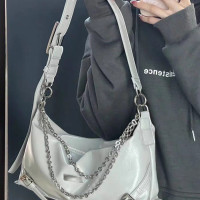 链条腋下包y2k辣妹甜酷复古女士软皮包包高级小众通勤单肩斜挎包