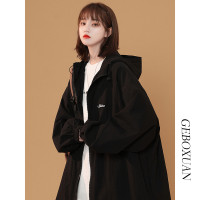 外套oversize小眾薄款黑色顯瘦慵懶2023春秋新款炸街夾克衫上衣女