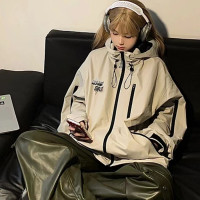 vintage美式衝鋒衣外套男女春秋機能風潮牌冷淡系高級感夾克上衣