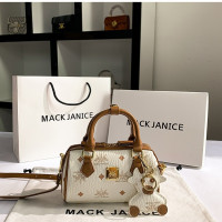 荔枝纹质感波士顿包包女2023新款印花斜挎女包