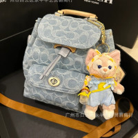 2024新款包包Riya丹宁双肩包时尚百搭牛仔布手提包单肩包出游必备