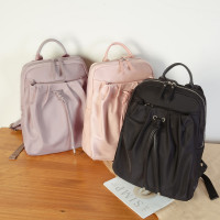 双肩包女2024新款牛津布抽绳休闲学生书包时尚大容量简约百搭背包