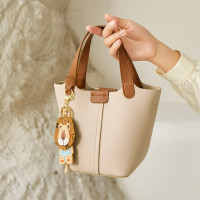 纳兰杜包包女2024新款时尚菜篮子水桶包女秋百搭手提包真牛皮女包